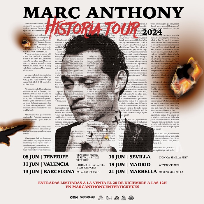 Conciertos de Marc Anthony en España 2024 Entradas Historia Tour