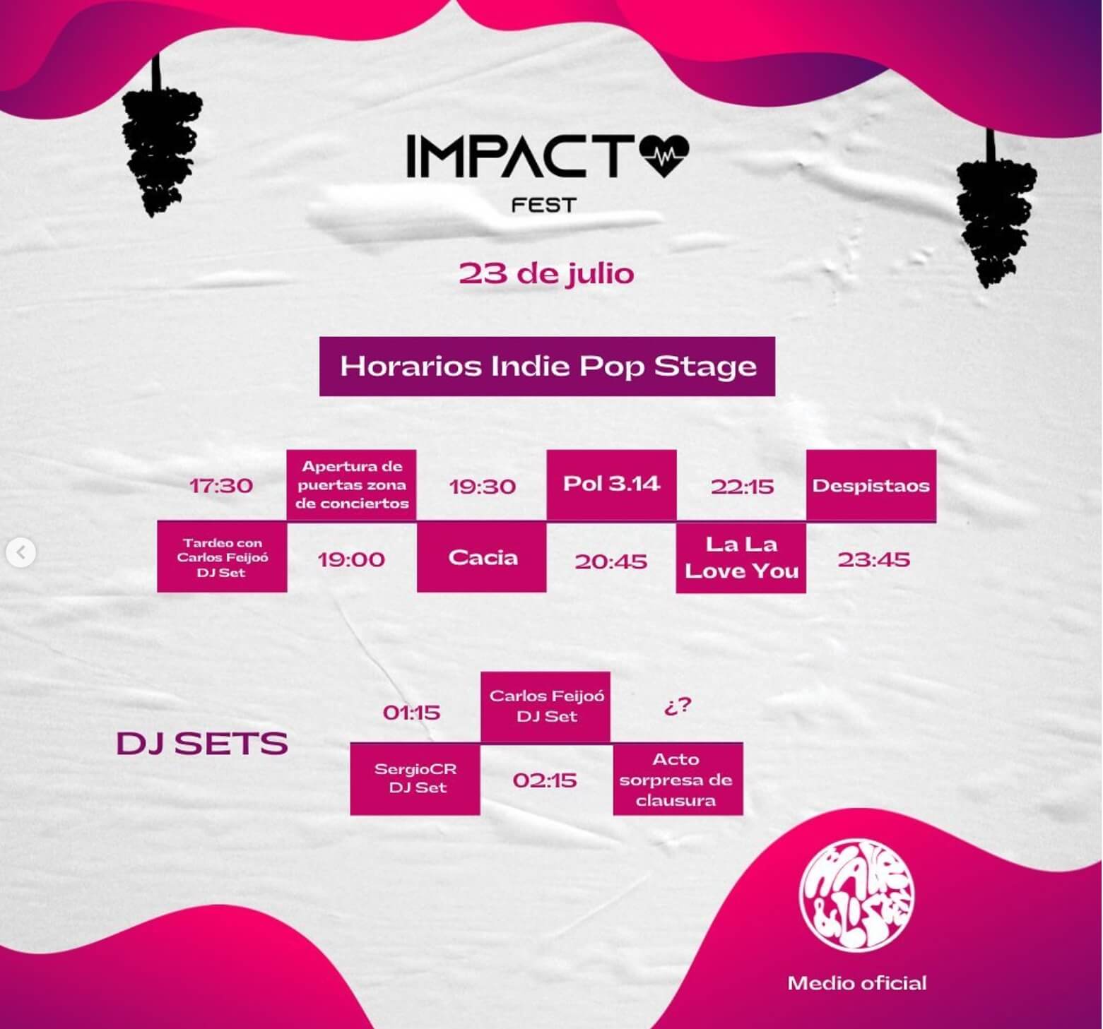 Horarios Indie Stage Impacto Fest (1)