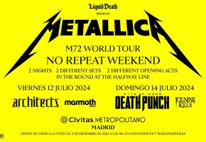 Entradas Metallica en Madrid 2024: Estadio Cívitas Metropolitano