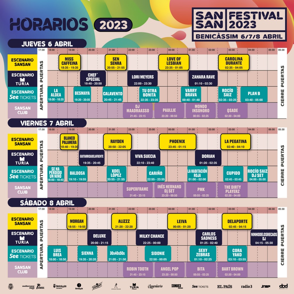 sansan festival 2023 horarios