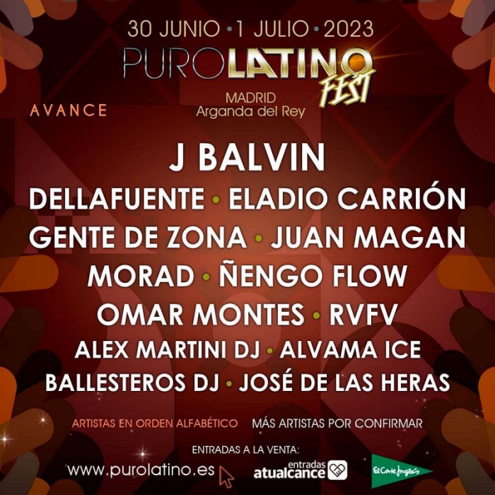 puro latino fest madrid 2023 cartel